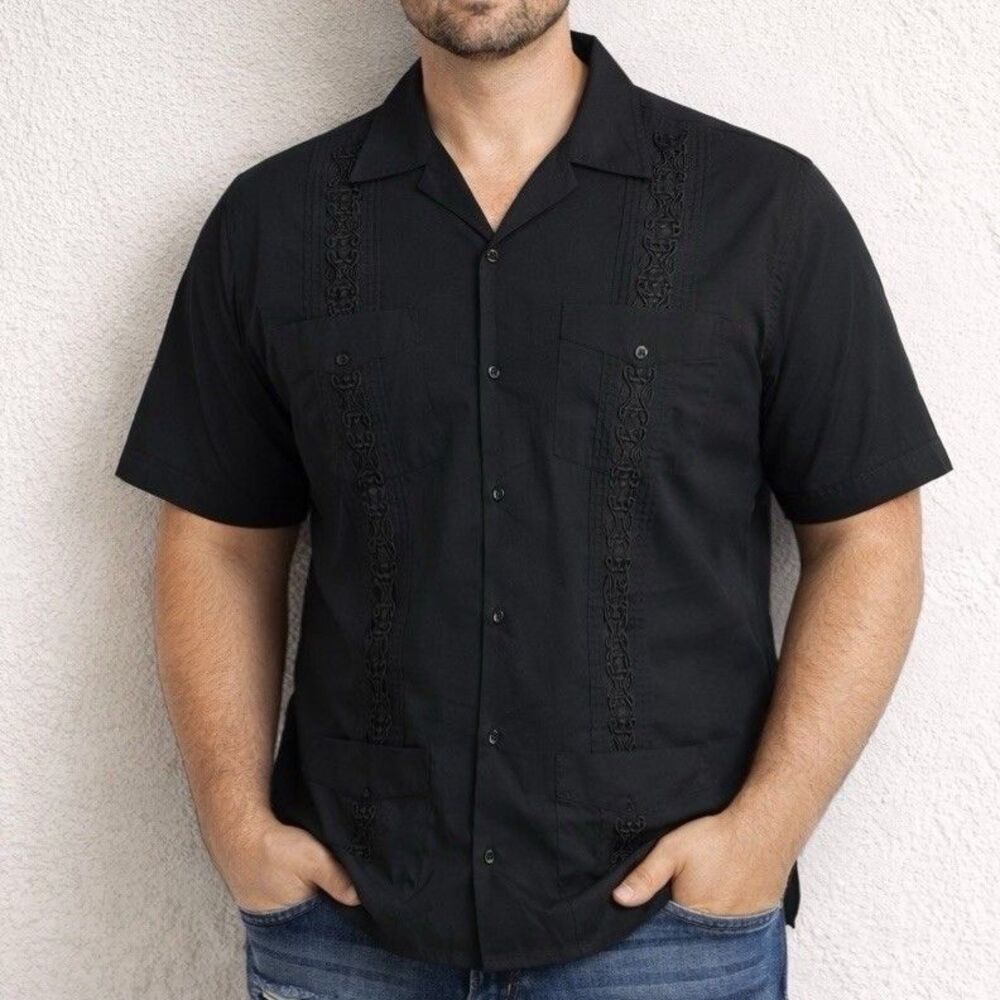 Rock Steady Men’s L Black Embroidered Button Up Shirt Skull Back Rockabilly